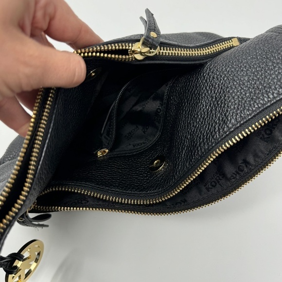Michael Kors Black Leather Shoulder Purse - Picture 10 of 11